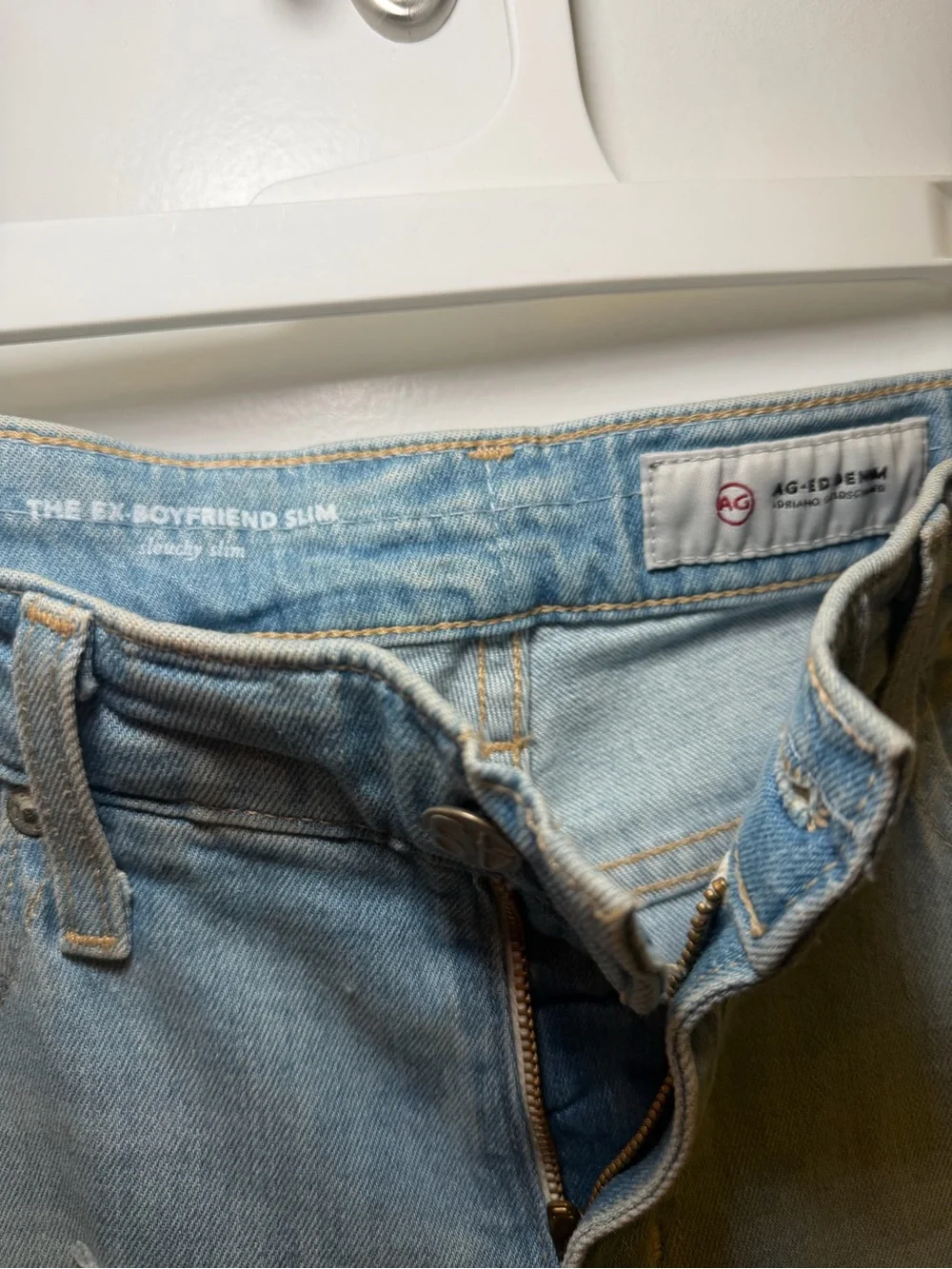 AG- Light Blue Distressed Boyfriend Slim -Women’s Jeans